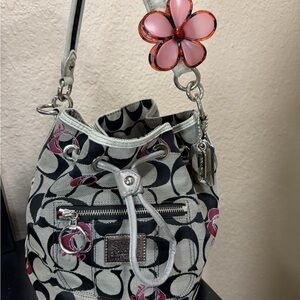Coach Poppy Signature Drawstring Bucket Bag